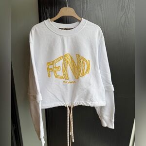 SOLD Fendi Cotton Sweater with Mesh Logo